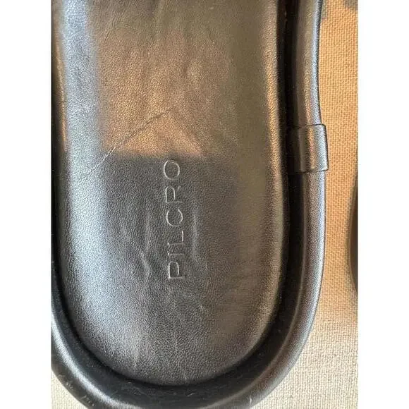Pilcro Platform Slide Sandals Black Leather Anthropologie Size 40 - Picture 4 of 5